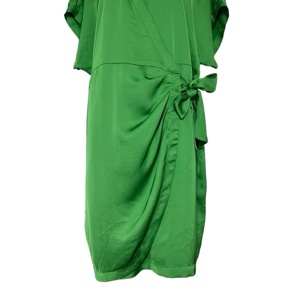 Ava & Viv Green Women's Dolman Short Sleeve Wrap Dress - Picture 8 of 12